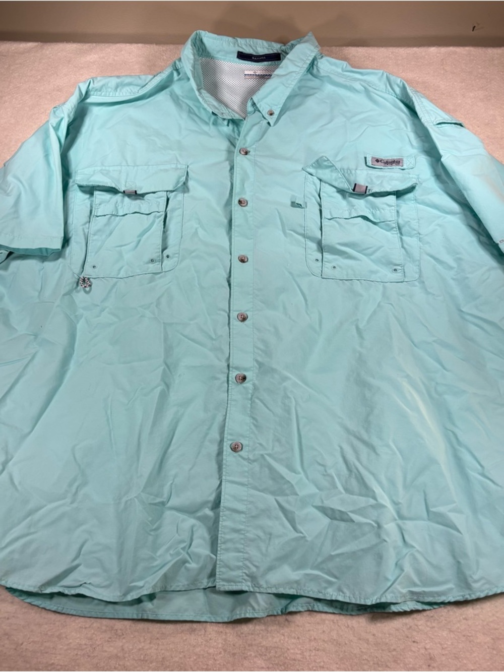 Columbia Bahama II Short Sleeve Vented Fishing Shirt Men’s Size 5X Teal